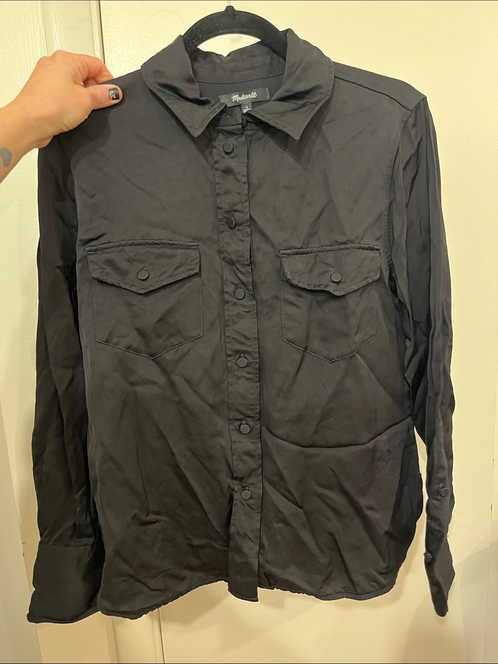 Madewell Women's Black Button-Front Shirt